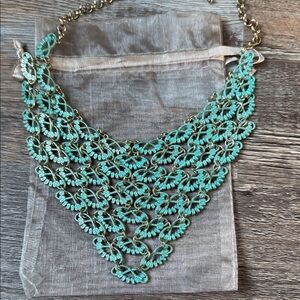 Elegant Turquoise Color Bib Necklace